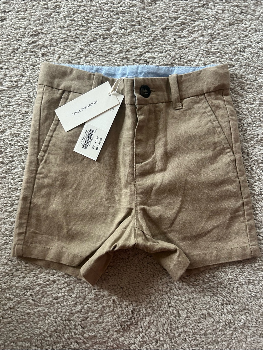 Janie & Jack Kids' Tan Linen-Blend Shorts